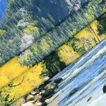 YISURE Extra Large Huge Tapestry 120(W) x 90(L) Inch, Nature Mountain Forest Tapestry, Scenic Green Pine Tree Waterfall Landscape Wall Hanging Tapestries for Home Office Dorm Indoor and Outdoor