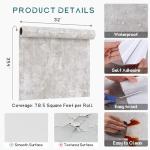 VEELIKE Neutral Concrete Wallpaper Peel and Stick Boho Aesthetic Wallpaper for Bedroom Bathroom 354''x32'' Wide Concrete Contact Paper for Countertops Waterproof Cement Vinyl for Accent Walls Kitchen