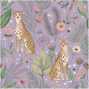 Floralplus Wallpaper Peel and Stick Jungle Leopard Wallpaper Removable Floral Boho Tropical Cheetah Animal Wallpapers Renter Friendly Textured Stick On Contact Paper for Bedroom Kitchen 17.5 x 118 in