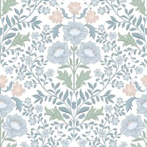 Floral Wallpaper Peel and Stick Wallpaper 17.3"x393" Boho Contact Paper Removable Self Adhesive Wall Paper for Bathroom Bedroom Blue and White Wildflower Wallpapers for Walls Home Decorate Vinyl