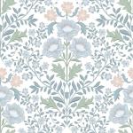 Floral Wallpaper Peel and Stick Wallpaper 17.3"x393" Boho Contact Paper Removable Self Adhesive Wall Paper for Bathroom Bedroom Blue and White Wildflower Wallpapers for Walls Home Decorate Vinyl