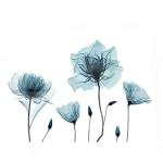M ACHOOSE Blue Flower Wall Decals Peel and Stick Removable Decal Stick DIY Wall Stickers Murals Home for Bedroom Living Room Classroom Office