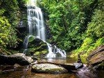 Reyhui 151''x105''Cascading Waterfalls in Forest Wall Mural Large Wallpaper Mural Wall Decor for Bedroom, Living Room, Kids Room(Not Self-Adhesive)