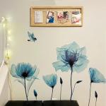 M ACHOOSE Blue Flower Wall Decals Peel and Stick Removable Decal Stick DIY Wall Stickers Murals Home for Bedroom Living Room Classroom Office