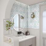 Floral Wallpaper Peel and Stick Wallpaper 17.3"x393" Boho Contact Paper Removable Self Adhesive Wall Paper for Bathroom Bedroom Blue and White Wildflower Wallpapers for Walls Home Decorate Vinyl