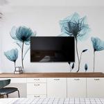 M ACHOOSE Blue Flower Wall Decals Peel and Stick Removable Decal Stick DIY Wall Stickers Murals Home for Bedroom Living Room Classroom Office