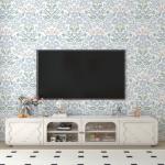 Floral Wallpaper Peel and Stick Wallpaper 17.3"x393" Boho Contact Paper Removable Self Adhesive Wall Paper for Bathroom Bedroom Blue and White Wildflower Wallpapers for Walls Home Decorate Vinyl