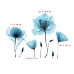 M ACHOOSE Blue Flower Wall Decals Peel and Stick Removable Decal Stick DIY Wall Stickers Murals Home for Bedroom Living Room Classroom Office