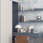 Floral Wallpaper Peel and Stick Wallpaper 17.3"x393" Boho Contact Paper Removable Self Adhesive Wall Paper for Bathroom Bedroom Blue and White Wildflower Wallpapers for Walls Home Decorate Vinyl