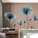 M ACHOOSE Blue Flower Wall Decals Peel and Stick Removable Decal Stick DIY Wall Stickers Murals Home for Bedroom Living Room Classroom Office