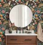 HAOKHOME Forest Peel and Stick Wallpaper Floral Jungle Leopard Animal Forest Removable Stick on Contact Paper for Home Decor Green/Brown/Pink 17.3in x 9.8ft