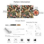 HAOKHOME Forest Peel and Stick Wallpaper Floral Jungle Leopard Animal Forest Removable Stick on Contact Paper for Home Decor Green/Brown/Pink 17.3in x 9.8ft