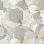 Wallercity Gray/Gold Ginkgo Leaf Wallpaper Peel and Stick Floral Leaves Contact Paper for Countertop Cabinets Vinyl Self Adhesive Waterproof Floral Wallpapers for Bedroom Walls Shelf Liner 17.5x102 IN