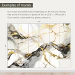 AFZEVEB-Black and Gold Marble Wallpaper Wall murals for Bedroom 136"x96" (Not Peel and Stick)