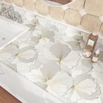 Wallercity Gray/Gold Ginkgo Leaf Wallpaper Peel and Stick Floral Leaves Contact Paper for Countertop Cabinets Vinyl Self Adhesive Waterproof Floral Wallpapers for Bedroom Walls Shelf Liner 17.5x102 IN