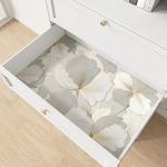 Wallercity Gray/Gold Ginkgo Leaf Wallpaper Peel and Stick Floral Leaves Contact Paper for Countertop Cabinets Vinyl Self Adhesive Waterproof Floral Wallpapers for Bedroom Walls Shelf Liner 17.5x102 IN