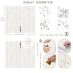 MILEPER Striped Wallpaper Peel and Stick Wallpaper for Bedroom 17.3"x197" White/Beige Wall Paper Herringbone Self Adhesive Removable Wallpaper Modern Line Contact Paper for Cabinets Bathroom Decor