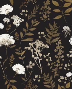 Laatse Dark Floral Wallpaper Peel and Stick Boho Wallpaper 17.5in x 393in Vintage Leaf Contact Paper Vinyl Waterproof Self Adhesive Leaf Botanical Wall Paper for Bedroom Walls Kitchen Cabinet
