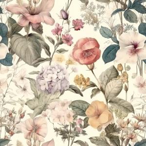 Jeweluck Floral Wallpaper Peel and Stick Vintage Floral Contact Paper Peel and Stick 16.9”x196.8” Poppy Flower Wallpaper Boho Leaf Removable Self Adhesive Wall Paper for Cabinets Bedroom Decorative