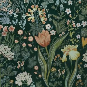 Toduso Peel and Stick Wallpaper Vintage Wall Paper Green Floral Contact Paper Removable Wallpaper 17.3"x393.7" Leaf Flower Self Adhesive for Bedroom Drawer Decor Vinyl Rolls