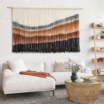 Flber Macrame Wall Hanging Macrame Wall Decor Large-Scale Tie-Dye Tapestry Living Home Room Wall Decor 57" Wx 35" L