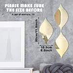 Amyhill 15 Pack Teardop Mirror Stickers Wall Decor Decals Wavy Acrylic Mirror Removable Wall Stickers 3D DIY Art for Living Room Bathroom Home Decoration, 11.8 x 6.6 Inch(Teardrop,Gold)