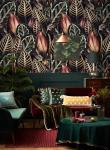 Luvdecor Wallpaper Peel and Stick Boho Dark Floral Wallpaper for Bedroom Bathroom Removable Leaf Botanical Wallpapers Stick On Contact Paper for Accent Wall Home Decor 17.5 x 118 in