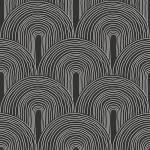VEELIKE Black Geometric Wallpaper Peel and Stick Boho Art Deco Wallpaper Mural 17.7''x354'' Adhesive Removable Scandinavian Wallpaper for Bedroom Living Room Modern Contact Paper for Accent Wall