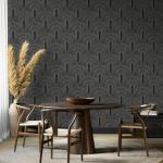 VEELIKE Black Geometric Wallpaper Peel and Stick Boho Art Deco Wallpaper Mural 17.7''x354'' Adhesive Removable Scandinavian Wallpaper for Bedroom Living Room Modern Contact Paper for Accent Wall