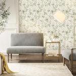 Simon&Siff Vintage Wallpaper Peel and Stick Beige Floral Contact Paper Wildflowers Botanical Wall Paper Removable Renter Friendly Wallpaper 17.3in x 40ft
