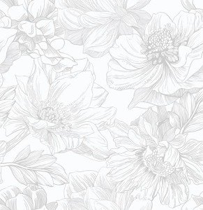 Ismoon Large Floral Peel and Stick Wallpaper Boho White/Grey Contact Paper 17.3inx16.3ft Removable Self Adhesive Bedroom Cabinet Mural Wall Decor Vinyl Roll