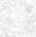 Ismoon Large Floral Peel and Stick Wallpaper Boho White/Grey Contact Paper 17.3inx16.3ft Removable Self Adhesive Bedroom Cabinet Mural Wall Decor Vinyl Roll