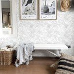 Ismoon Large Floral Peel and Stick Wallpaper Boho White/Grey Contact Paper 17.3inx16.3ft Removable Self Adhesive Bedroom Cabinet Mural Wall Decor Vinyl Roll