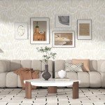 Theper Beige Wallpaper 17.3"×393" Modern Striped Wallpapers Peel and Stick Wallpaper Vinyl Boho Removable Self Adhesive Wallpaper for Bedroom Waterproof Wall Paper White and Gold Contact Paper
