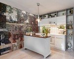 Wall Rogues WR50507 Warehouse Brick Mural, Grey, 9'10" x 7'10"