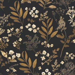 Laatse Leaf Wallpaper Peel and Stick Dark Floral Wallpaper 17.5in x 393in Vintage Leaf Contact Paper Vinyl Waterproof Self Adhesive Boho Botanical Wall Paper for Bedroom Cabinet Décor
