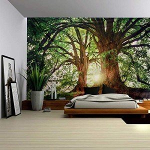 ENJOHOS Forest Tapestry Nature Tree Tapestries, Extra Large Oversized Tapestry Wall Hanging, Tapestry for Bedroom Living Room Backdrop, Indoor Outdoor Decoration Home Decor（90" L x 71" W,Dark Green）