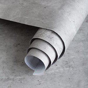 3yecao 16"×354" 3D Grey Concrete Cement Wallpaper Peel and Stick Faux Light Grey Concrete Contact Paper Vinyl Stained Matte Texture Adhesive Removable Gray Wallpaper for Bathroom Garage Living Room
