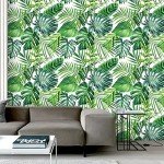 SANILA Tropical Palm Leaf Wallpaper Peel and Stick Wallpaper Tropical Wallpaper Palm Leaf Contact Paper Jungle Wallpaper Palm Leaves Wall Paper Self Adhesive Removable Wallpaper Decor 17.7”x236.2”