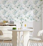 HAOKHOME Peel and Stick Wallpaper Boho Green/White Eucalyptus Leaf Floral Wall Mural Home Nursery Decor Renter Friendly Wallpaper 17.7in x 32.8ft