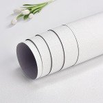 Lareko（32.8FTx17.7in White Contact Wallpaper Peel and Stick, Textured Removable Wall Papers, Self Adhesive Shelf Liner, Vinyl Waterproof Decorative Walls for Bathroom Livingroom Ceiling