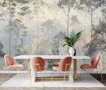 Toolhom Hazy Forest Wall Mural, Abstract Nature Landscape Wallpaper, Background Wall Decoration Patterns（Non-self-Adhesive）
