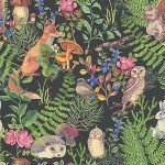 Blooming Wall Animals in Green Forest Peel and Stick Wallpaper Removable Self Adhesive Wall Mural Wall Decor