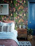 Blooming Wall Animals in Green Forest Peel and Stick Wallpaper Removable Self Adhesive Wall Mural Wall Decor