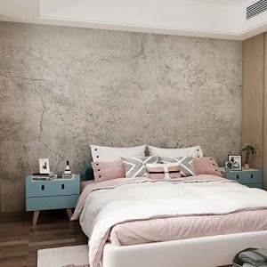16"×591" Light Brown Grey Concrete Wallpaper Peel and Stick 3D Industrial Cement Contact Paper Vinyl Wrap Matte Textured Self Adhesive Wall Tile Sticker for Walls Kitchen Countertops Bedroom Bathroom