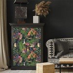 Blooming Wall Animals in Green Forest Peel and Stick Wallpaper Removable Self Adhesive Wall Mural Wall Decor