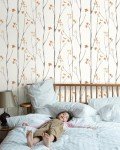 Timeet Floral Wallpaper Peel and Stick Wallpaper Boho 16.14"x393.7" Flower Wallpaper Tree Contact Paper Self Adhesive Removable Wallpaper for Walls Covering Vinyl Roll