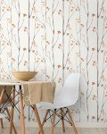 Timeet Floral Wallpaper Peel and Stick Wallpaper Boho 16.14"x393.7" Flower Wallpaper Tree Contact Paper Self Adhesive Removable Wallpaper for Walls Covering Vinyl Roll