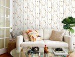 Timeet Floral Wallpaper Peel and Stick Wallpaper Boho 16.14"x393.7" Flower Wallpaper Tree Contact Paper Self Adhesive Removable Wallpaper for Walls Covering Vinyl Roll