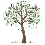 wondever Large Tree Wall Stickers Green Leaves Birds Peel and Stick Wall Decals for Living Room Bedroom TV Wall (H: 63inches)